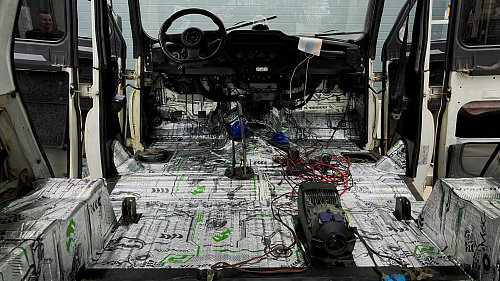 Виброизоляция пола УАЗ Хантер